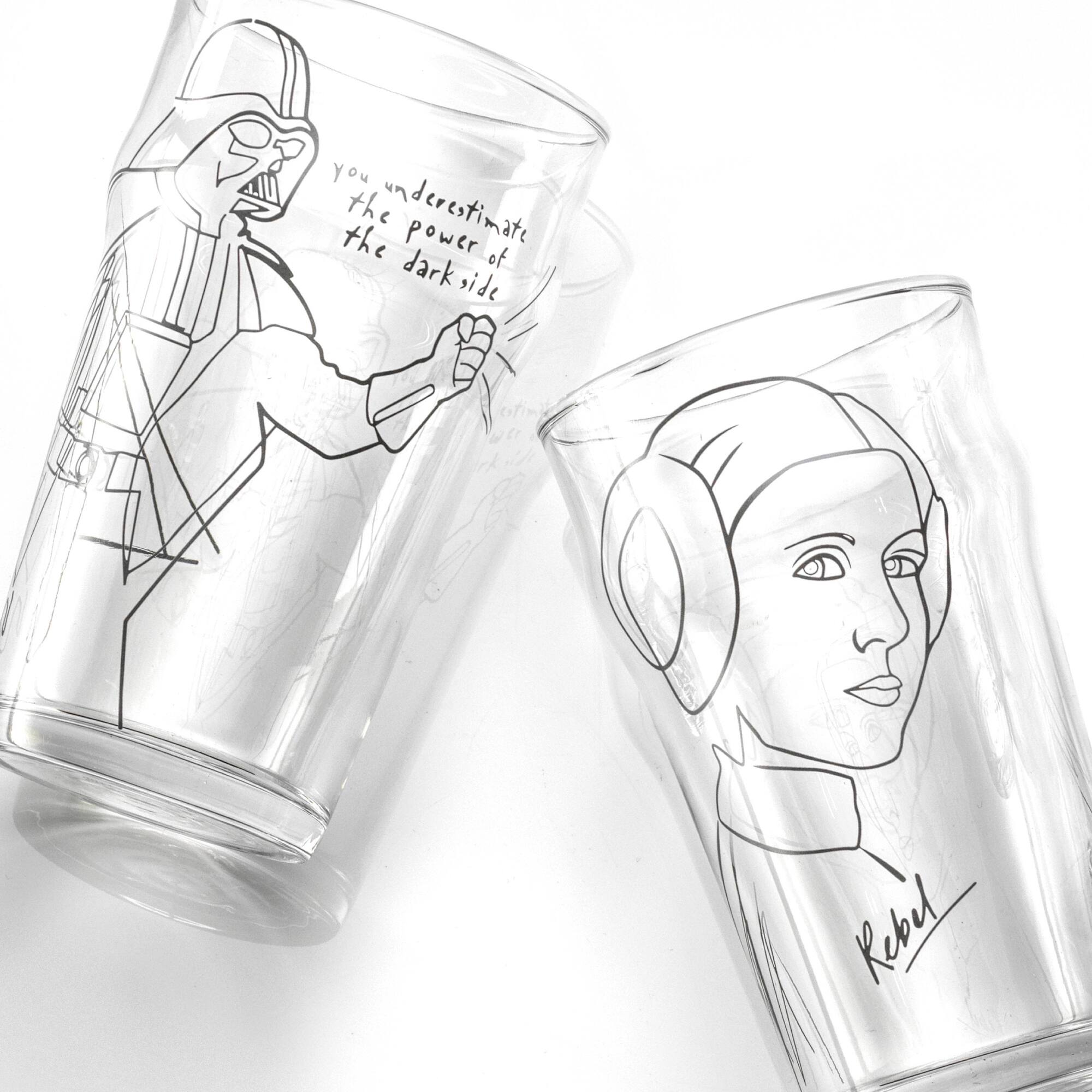 JoyJolt® Star Wars™ 19oz. Striking Sketch Characters Collection Pint Mug Set, 4ct.